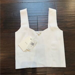 A.L.C. White Square-Neck Crop Top with Wide Straps